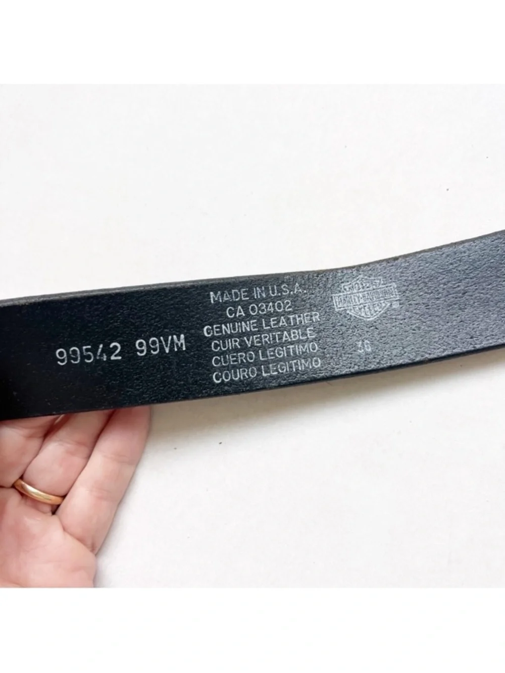 Harley Davidson Black Leather Belt size 36 motorcycle bike biker rider